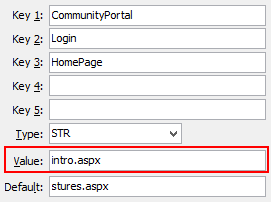 Configuration File Maintenance - Home page setting (value cutdown, portal)