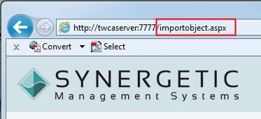 Configuration File Maintenance - ImportObject,URL configuration setting (example, cutdown)