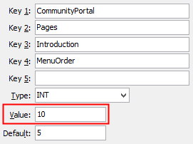 Configuration File Maintenance - Introduction - MenuOrder configuration setting