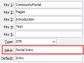 Configuration File Maintenance - IntroText setting (value cutdown, portal)