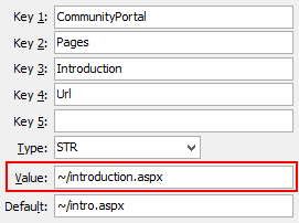 Configuration File Maintenance - IntroURL setting (value cutdown, portal)