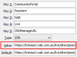 Configuration File Maintenance - Live,CRNManageURL