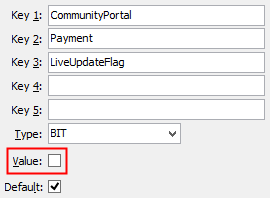 Configuration File Maintenance - LiveUpdateFlag