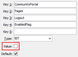 Configuration File Maintenance - LogoutEnabledFlag setting (value cutdown, portal)