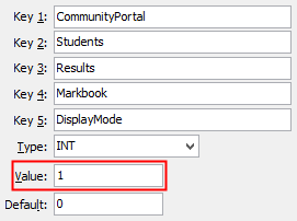 Configuration File Maintenance - Markbook,DisplayMode
