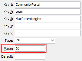 Configuration File Maintenance - MaxRecentLogins