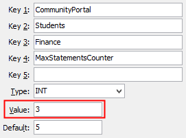 Configuration File Maintenance - MaxStatementsCounter setting (value cutdown, portal)