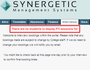 Configuration File Maintenance - NoSessionsAvailableAsNoStudentSelectedMessage setting (online cutdown, portal)