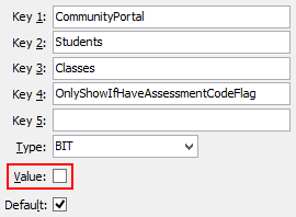 Configuration File Maintenance - OnlyShowIfHaveAssessmentCodeFlag setting (value cutdown, portal)