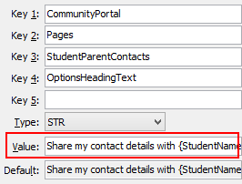 Configuration File Maintenance - OptionsHeadingText