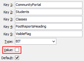 Configuration File Maintenance - PostReportsHeadingVisibleFlag setting (value cutdown, portal)