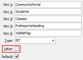 Configuration File Maintenance - PreReportsHeadingVisibleFlag setting (value cutdown, portal)