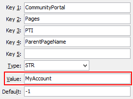 Configuration File Maintenance - PTI,ParentPageName configuration setting