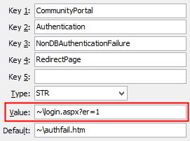 Configuration File Maintenance - RedirectPage setting (value cutdown, portal)