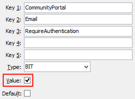 Configuration File Maintenance - RequireAuthentication setting (value cutdown, portal)