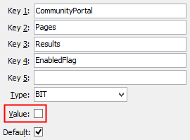 Configuration File Maintenance - ResultsEnabledFlag setting (value cutdown, portal)