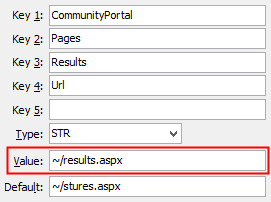 Configuration File Maintenance - ResultsURL setting (value cutdown, portal)