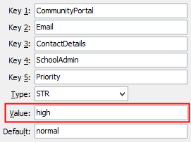Configuration File Maintenance - SchoolAdminePriority setting (value cutdown, portal)