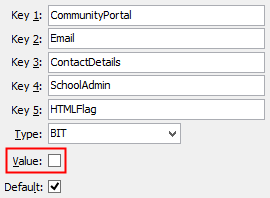 Configuration File Maintenance - SchoolAdminHTMLFlag setting (value cutdown, portal)