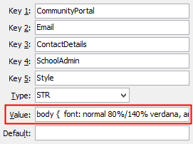 Configuration File Maintenance - SchoolAdmin Style configuration setting