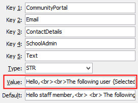Configuration File Maintenance - SchoolAdminText setting (value cutdown, portal)