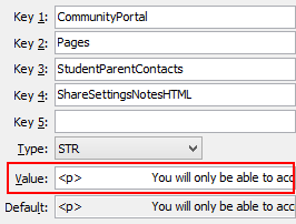 Configuration File Maintenance - ShareSettingsNotesHTML