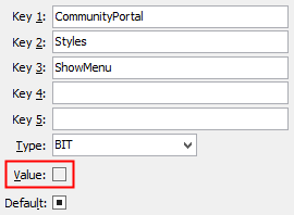Configuration File Maintenance - ShowMenu setting (value cutdown, portal)