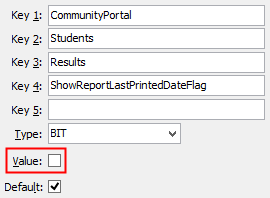 Configuration File Maintenance - ShowReportLastPrintedDateFlag setting (value cutdown, portal)