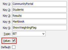 Configuration File Maintenance - ShowWeightingFlag