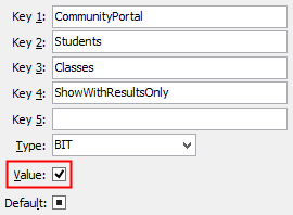 Configuration File Maintenance - ShowWithResultsOnly setting (value cutdown, portal)