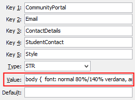 Configuration File Maintenance - StudentContact Style configuration setting