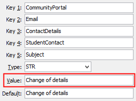 Configuration File Maintenance - StudentContactSubject setting (value cutdown, portal)