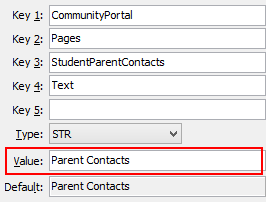 Configuration File Maintenance - StudentParentContactsText