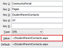 Configuration File Maintenance - StudentParentContactsUrl