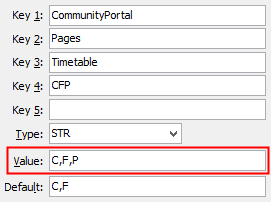 Configuration File Maintenance - Timetable,CFP (portal)
