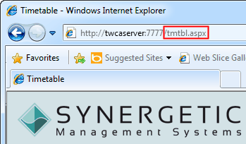 Configuration File Maintenance - TimetableURL setting (URL highlight, portal)