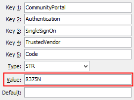 Configuration File Maintenance - TrustedVendorCode setting (value cutdown, portal)
