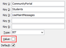 Configuration File Maintenance - UseMaintMessages setting (value cutdown, portal)