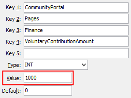 Configuration File Maintenance - VoluntaryContributionAmount