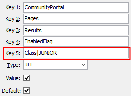 Configuring community portal by year level when key 5 is already used
