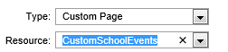 Create new menu item window (Resource field, portal)