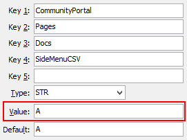 Docs SideMenuCSV configuration setting