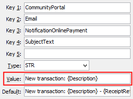 Email Notification Online Payment configuration setting