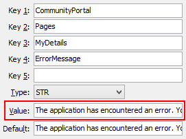 ErrorMessage configuration setting