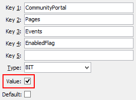 Events EnabledFlag configuration setting