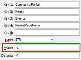 Events ParentPageName configuration setting