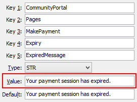 ExpiredMessage configuration setting