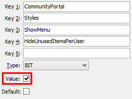 HideUnusedItemsPerUser configuration setting