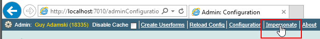 Impersonate link (admin panel, portal)