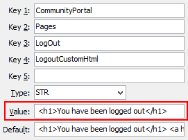 LogOut - LogoutCustomHtml configuration setting